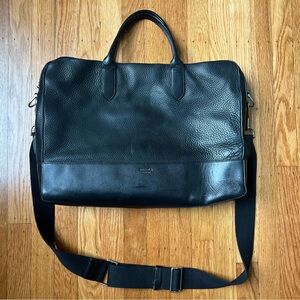 Shinola Detroit Canfield leather briefcase bag (black)
